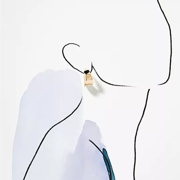 NEW ~ Anthropologie Gold Ribbon Hoop Earrings - Picture 5 of 12